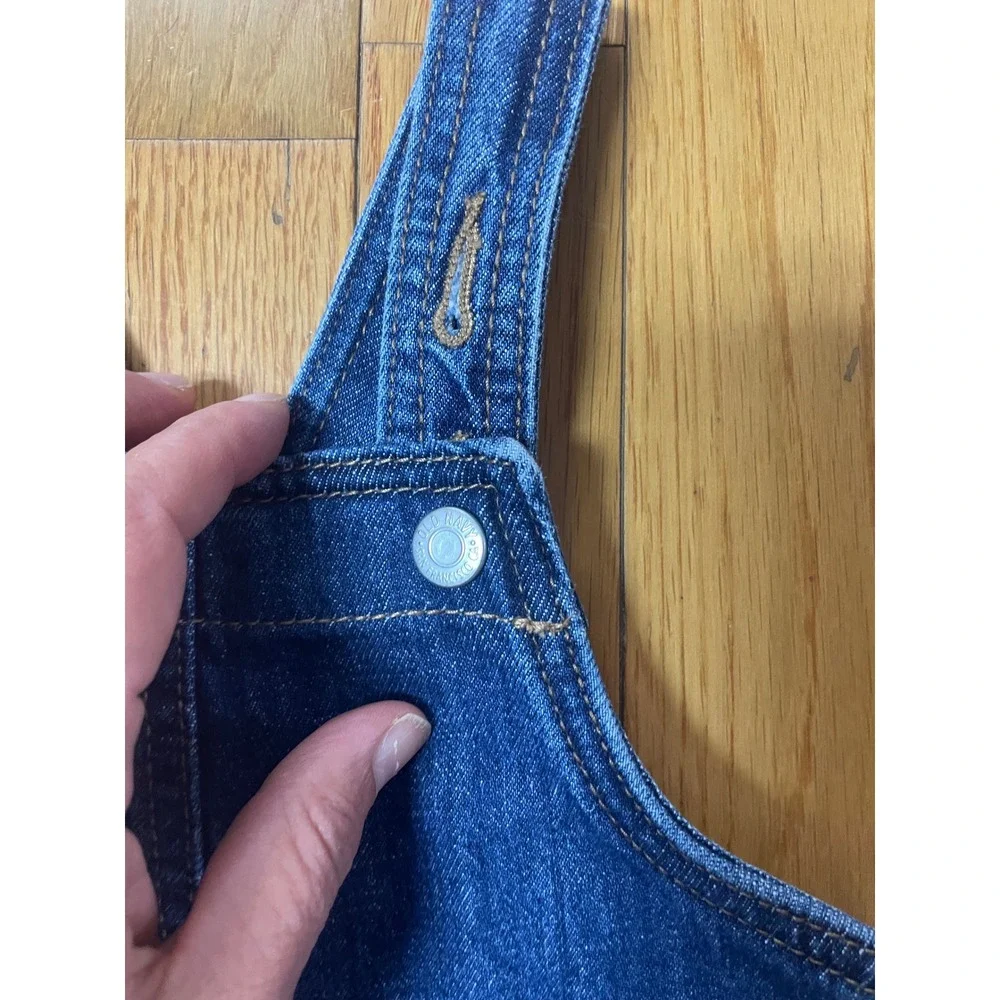 Old Navy Kids Denim Jumper Dress Medium Wash Heart Pockets Blue 2T